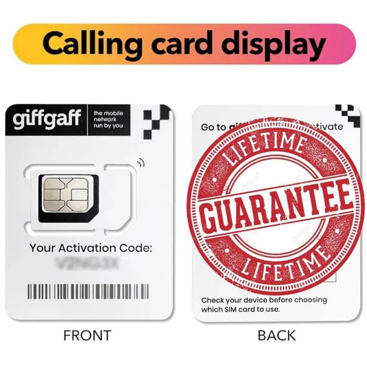 Giff Gaff UK Original Sim OTP, Signals 100% Working in Pakistan