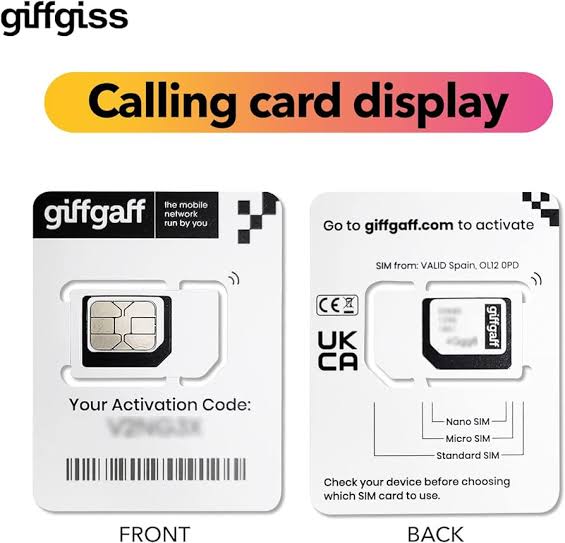 Giff Gaff UK Original Sim OTP, Signals 100% Working in Pakistan